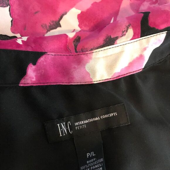 INC Sleeveless Blouse Floral Print Faux Wrap PL 🌺 - Picture 6 of 6